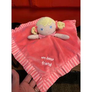 Garanimals My Best Friend Blonde Girl Lovie Blanket Cuddly Security Rattles Pink